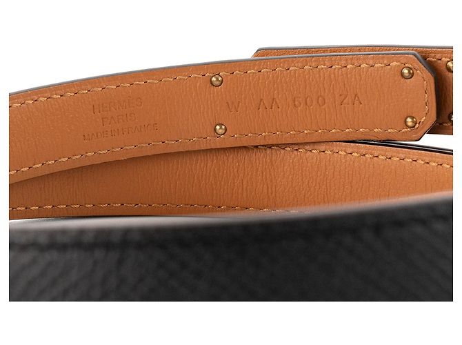 HERMÈS - Kelly Gürtel 18 Hermès aus schwarzem Epsom-Leder - Ansicht 4