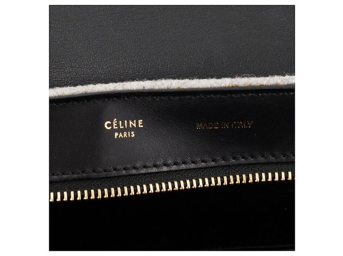 Céline CELINE - Trapeze MM Schultertasche Celine aus grauem Filz und schwarzem Leder - Ansicht 10