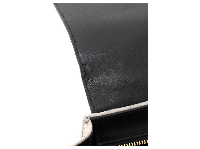 Céline CELINE - Trapeze MM Schultertasche Celine aus grauem Filz und schwarzem Leder - Ansicht 11