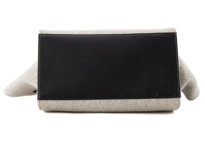 Céline CELINE - Trapeze MM Schultertasche Celine aus grauem Filz und schwarzem Leder - Ansicht 4