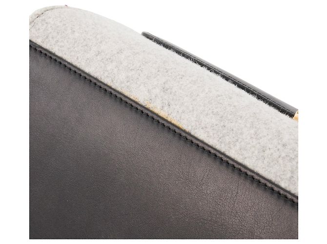 Céline CELINE - Trapeze MM Schultertasche Celine aus grauem Filz und schwarzem Leder - Ansicht 7