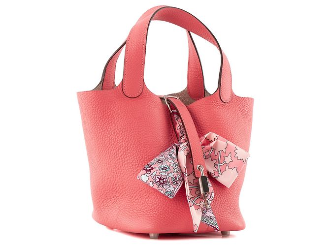 HERMÈS - Borsa a Mano Picotin 18 Hermès in Pelle Clémence Rosa Azalea - vista 2