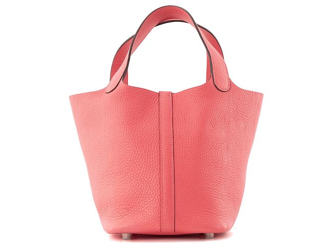 HERMÈS - Borsa a Mano Picotin 18 Hermès in Pelle Clémence Rosa Azalea - vista 3