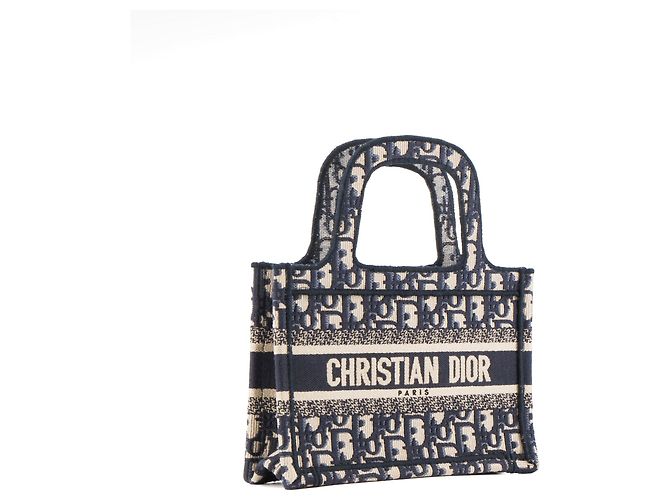 DIOR - Mini Book Tote Tasche aus marineblauem Monogramm-Canvas - Ansicht 2