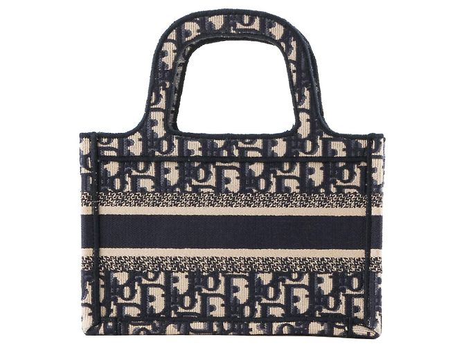 DIOR - Mini Book Tote Tasche aus marineblauem Monogramm-Canvas - Ansicht 3