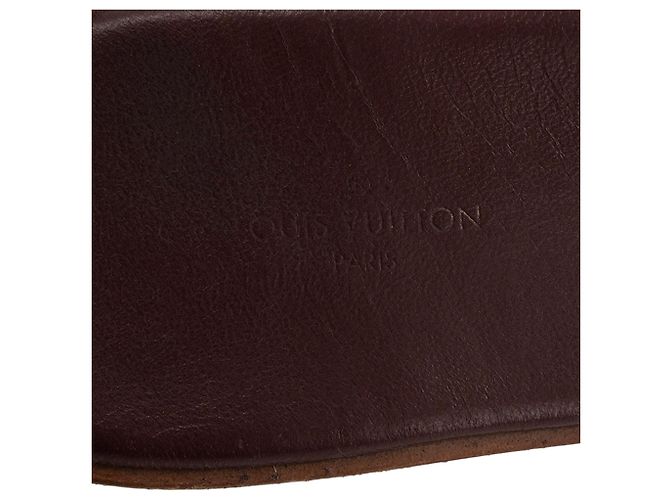 LOUIS VUITTON - Sandali piatti Louis Vuitton in tela bordeaux (T37,5) - vista 4