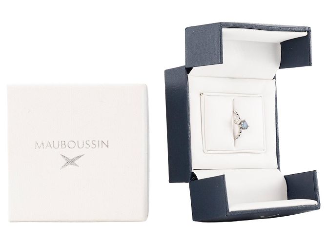 MAUBOUSSIN - Anello Toi & Moi Mauboussin in oro bianco con diamanti e zaffiri (T52) Argento - vista 4