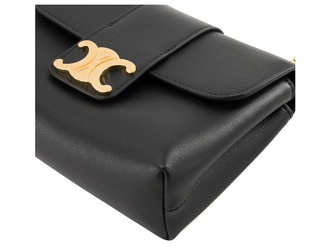 Céline CELINE - Mini Borsa a Spalla Victoire in Pelle Grana Nera Nero - vista 4