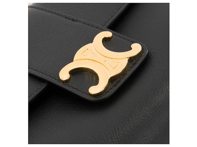 Céline CELINE - Mini Borsa a Spalla Victoire in Pelle Grana Nera Nero - vista 6