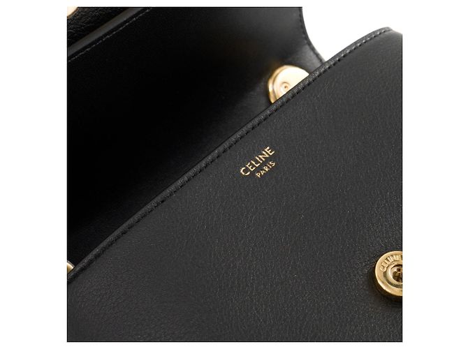 Céline CELINE - Mini Borsa a Spalla Victoire in Pelle Grana Nera Nero - vista 8