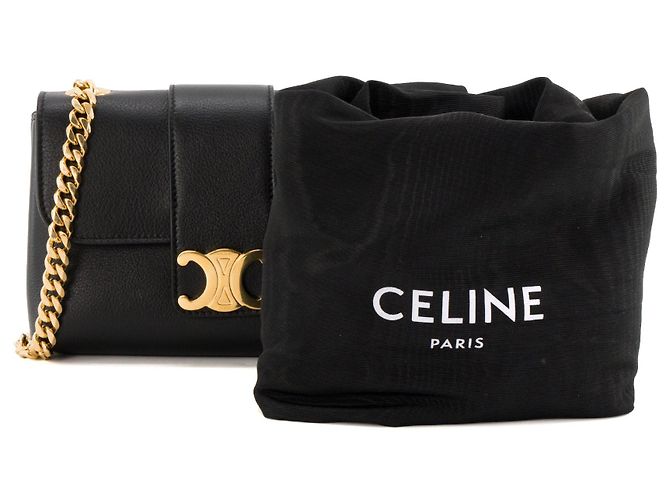 Céline CELINE - Mini Borsa a Spalla Victoire in Pelle Grana Nera Nero - vista 9