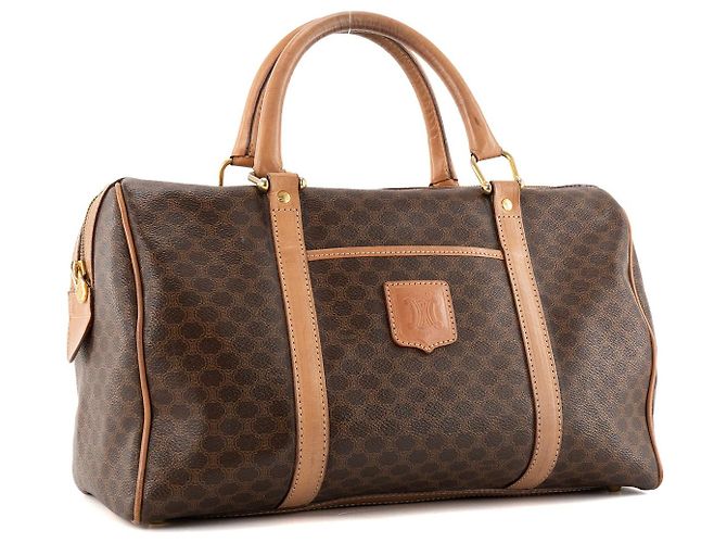Céline CELINE - Bolso Boston 35 en lona monogramada vintage Castaño - vista 2