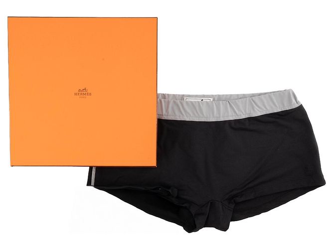 HERMÈS - Badeanzug Hermès aus schwarzem Jersey (M) - Ansicht 5