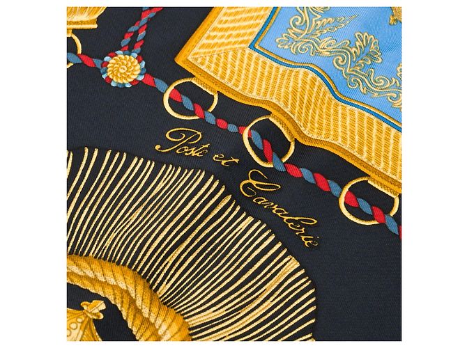 HERMÈS - Foulard in Seta Multicolore Poste e Cavalleria Hermès 90 cm - vista 2