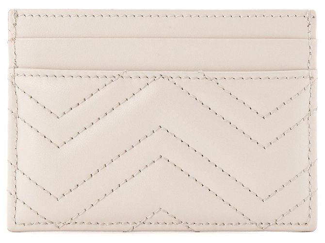 GUCCI - Tarjetero Marmont Gucci de cuero liso gris - vista 4
