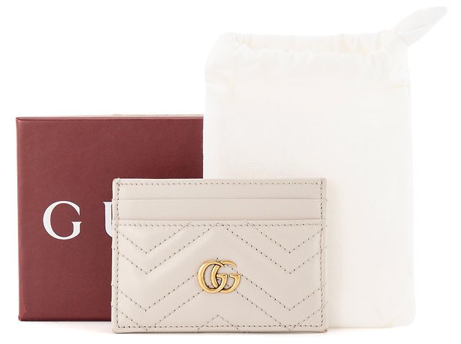 GUCCI - Tarjetero Marmont Gucci de cuero liso gris - vista 9