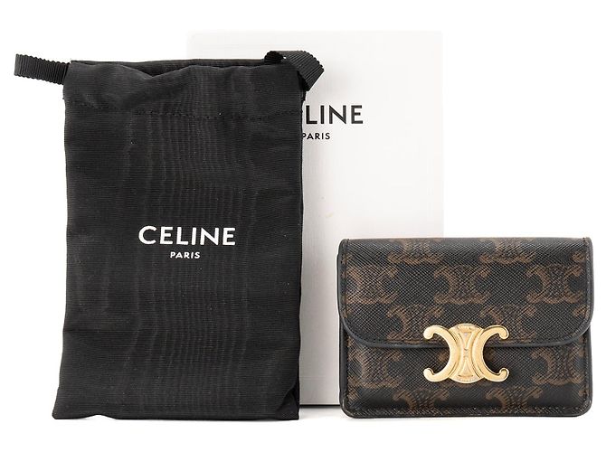 Céline CELINE - Triomphe Kartenhalter Celine aus beschichtetem Monogramm-Canvas Braun - Ansicht 9