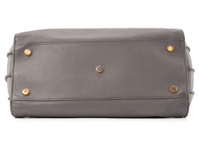 SAINT LAURENT - Sac de Jour Small Saint Laurent in pelle grigia Grigio - vista 4