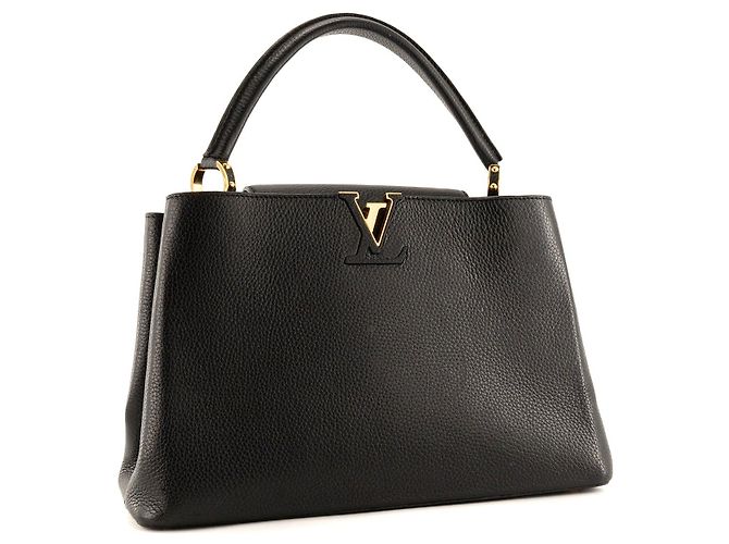 LOUIS VUITTON - Borsa Capucines Louis Vuitton in pelle nera grana Nero - vista 2