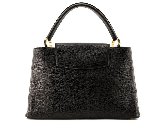 LOUIS VUITTON - Borsa Capucines Louis Vuitton in pelle nera grana Nero - vista 3