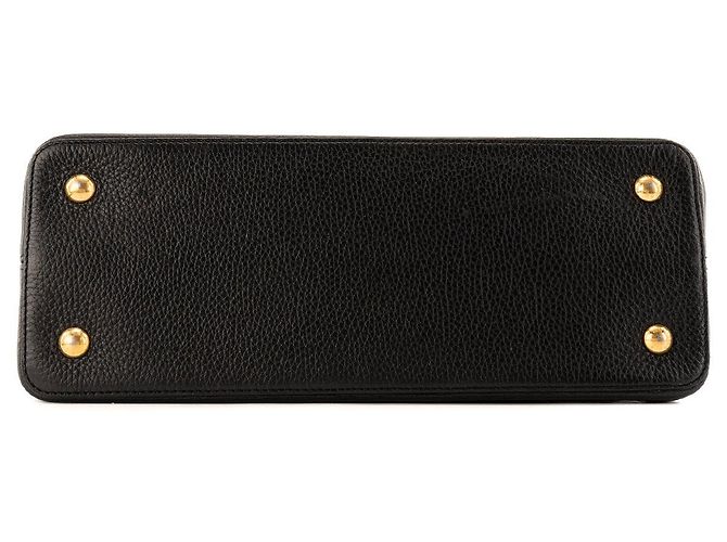 LOUIS VUITTON - Borsa Capucines Louis Vuitton in pelle nera grana Nero - vista 4