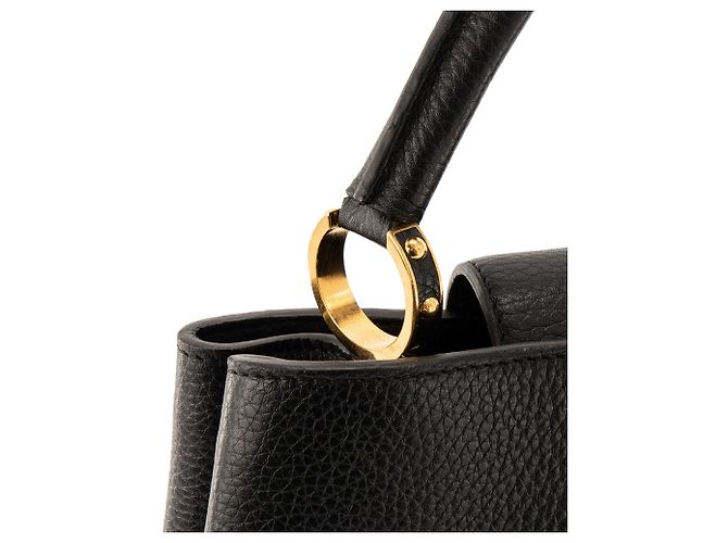 LOUIS VUITTON - Borsa Capucines Louis Vuitton in pelle nera grana Nero - vista 6