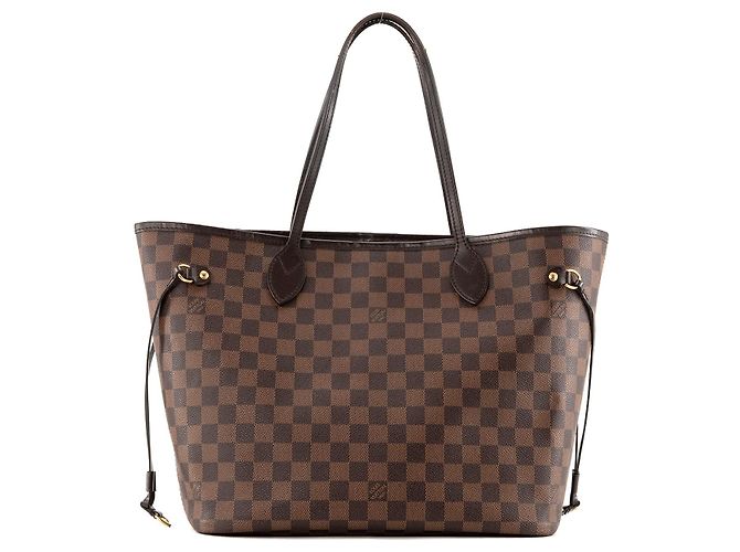LOUIS VUITTON - Borsa Neverfull MM Louis Vuitton in tela rivestita damier ébène Marrone - vista 2