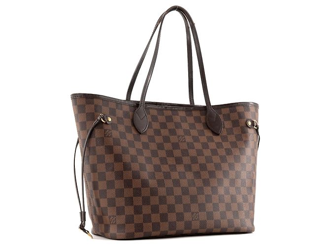 LOUIS VUITTON - Borsa Neverfull MM Louis Vuitton in tela rivestita damier ébène Marrone - vista 3