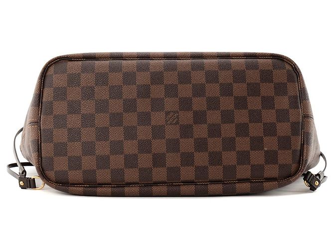 LOUIS VUITTON - Borsa Neverfull MM Louis Vuitton in tela rivestita damier ébène Marrone - vista 4