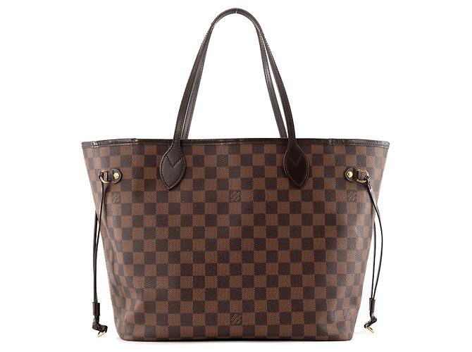 LOUIS VUITTON - Borsa Neverfull MM Louis Vuitton in tela rivestita damier ébène Marrone - vista 5