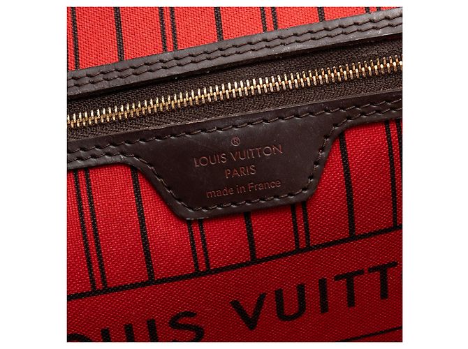 LOUIS VUITTON - Borsa Neverfull MM Louis Vuitton in tela rivestita damier ébène Marrone - vista 7