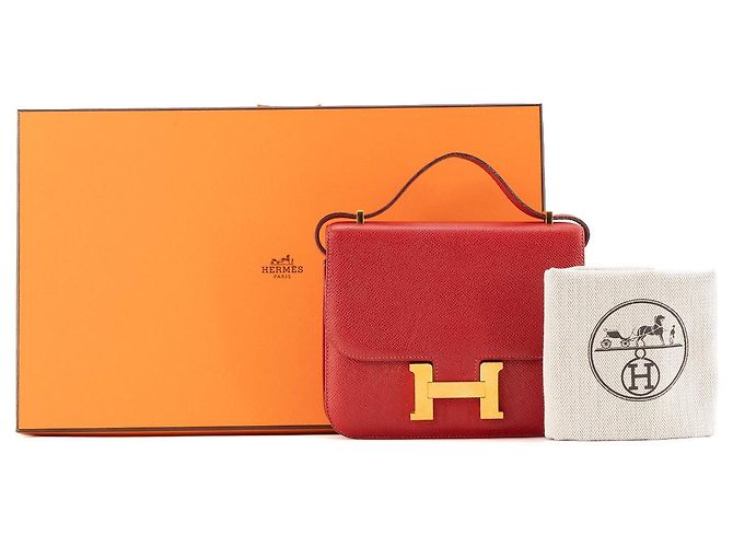 HERMÈS - Borsa a Spalla Constance 18 in Pelle Epsom Rossa Rosso - vista 11