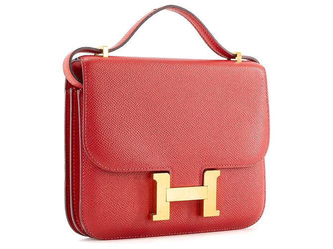 HERMÈS - Borsa a Spalla Constance 18 in Pelle Epsom Rossa Rosso - vista 2