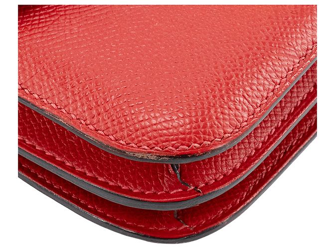 HERMÈS - Borsa a Spalla Constance 18 in Pelle Epsom Rossa Rosso - vista 7