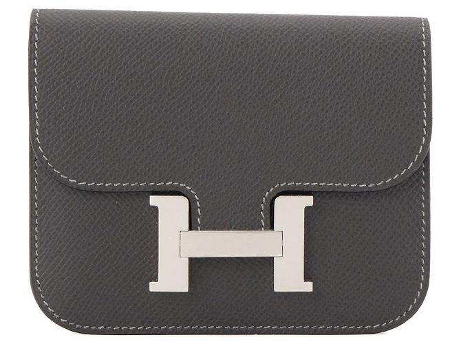 HERMÈS - Cartera Constance Slim en Cuero Granulado Gris - vista 2