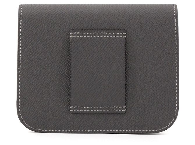 HERMÈS - Cartera Constance Slim en Cuero Granulado Gris - vista 5
