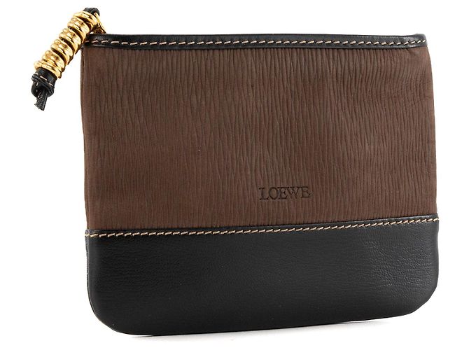 LOEWE - Vintage brown and black leather wallet - view 2