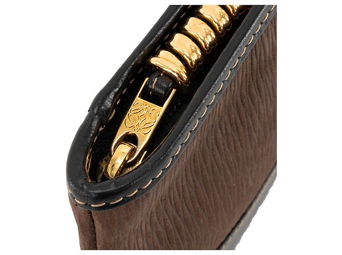 LOEWE - Vintage brown and black leather wallet - view 6