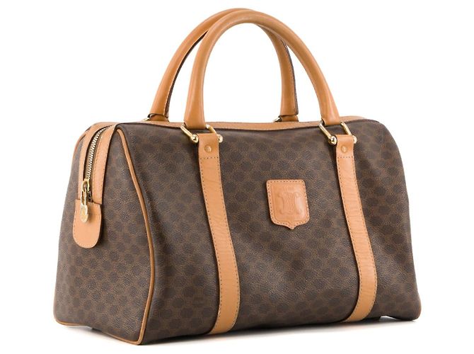 Céline CELINE - Boston Macadam Handtasche aus vintage braunem Monogramm-Canvas - Ansicht 2