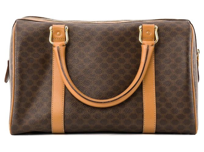 Céline CELINE - Boston Macadam Handtasche aus vintage braunem Monogramm-Canvas - Ansicht 3