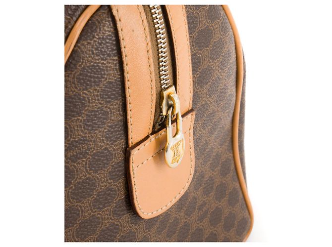 Céline CELINE - Boston Macadam Handtasche aus vintage braunem Monogramm-Canvas - Ansicht 7