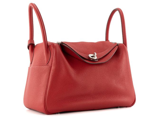 HERMÈS - Borsa a Spalla Lindy 30 in Pelle Togo Rossa Rosso - vista 2
