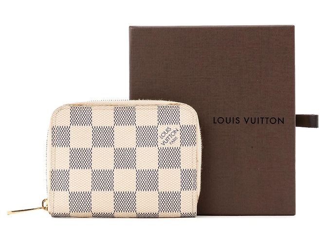 LOUIS VUITTON - Zippy Geldbörse Louis Vuitton aus Damier Azur Canvas Beige - Ansicht 8