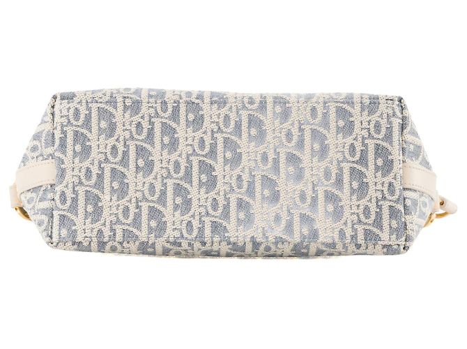 DIOR - Borsa a Spalla Hobo Diorstar in Tela Denim Blu Beige - vista 4