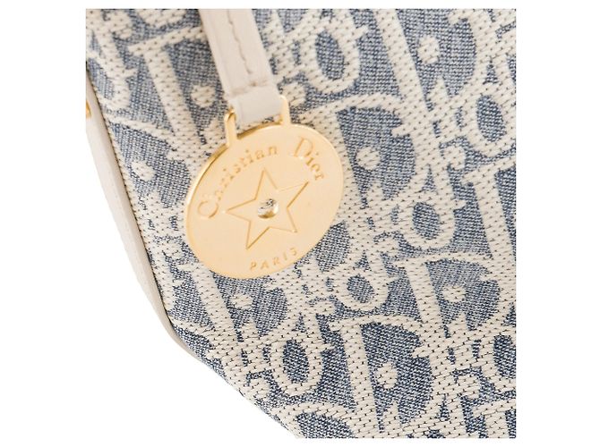 DIOR - Borsa a Spalla Hobo Diorstar in Tela Denim Blu Beige - vista 5