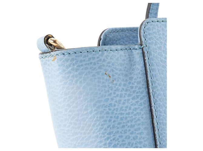 GUCCI - Borsa Swing mini Gucci in pelle martellata blu jeans - vista 7