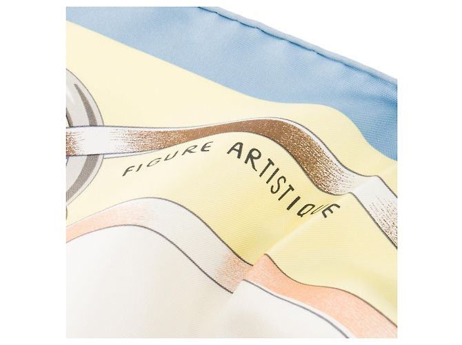 HERMÈS - Lenço de Seda 90 cm Figura Artística Hermès em Multicor - vista 2