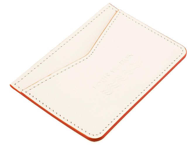 LOUIS VUITTON - Porta-cartões Louis Vuitton em couro branco quebrado - vista 4