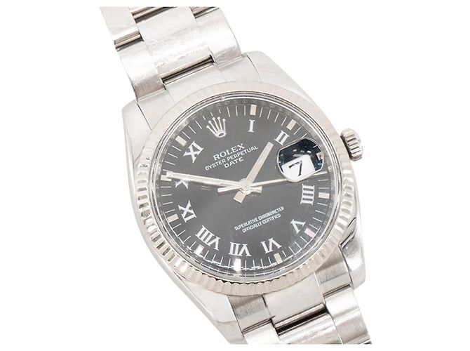 ROLEX - Uhr Oyster Perpetual Date 36 mm aus grauem Stahl Metallisch - Ansicht 3