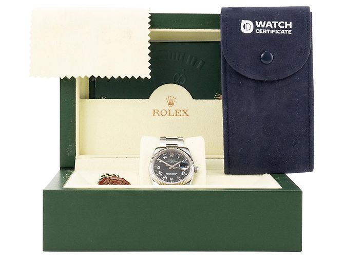 ROLEX - Uhr Oyster Perpetual Date 36 mm aus grauem Stahl Metallisch - Ansicht 6